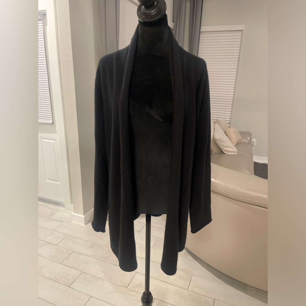 Cotton Club Collection $389 100% Cashmere Open Cardigan Xl